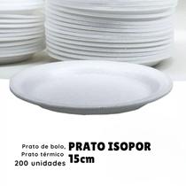 Pratos Térmicos de Isopor 200 unidades 15cm Resistentes para Bolos, Doces e Sobremesas.