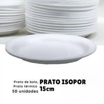 Pratos Térmicos de Isopor 50 unidades 15cm Resistentes para Bolos, Doces e Sobremesas.
