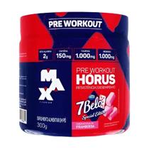 Pré treino Hórus 300g Max Titanium Sabor 7belo Framboesa Pré treino Hórus 300g Max Titanium Sabor 7belo Framboesa