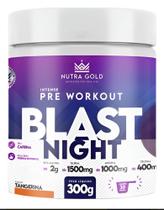 Pré Treino Nutra Gold Blast Night 300g Sem Cafeína 30 Doses Sabor Tangerina Energia Intensidade