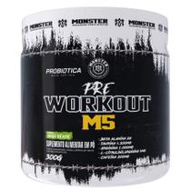 Pré Workout M5 300g Suplemento Alimentar Sabor Maçã Verde Linha de Pré Treino Monster Probiotica