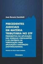 Precedentes judiciais em matéria tributária no STF: pragmática da aplicação das súmulas vinculantes e os critérios de verificação para aplicação e distinção (distinguishing) - NOESES