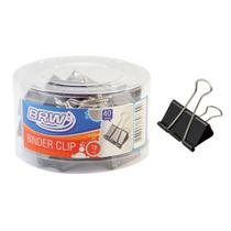 Predendor para Papéis Binder Clip19mm Pote c/ 40 Unidades Multi Funções - BRW Predendor para Papéis Binder Clip19mm Pote c/ 40 Unidades Multi Funções - BRW