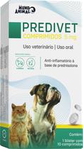Predivet 5mg Anti-inflamatório Para Cães e Gatos Mundo Animal 10 Comprimidos