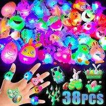 Preenchedores de ovos de páscoa HJZIZI 38 unidades com 28 anéis iluminados e 10 tatuagens
