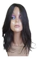 Preenchimento de cabelo humano esconde calvicie e alopécia base micropele medindo 14x13cm