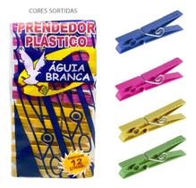 Pregador de Roupas de Plastico Pacote 12 pecas Aguia Branca