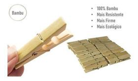 Pregador Prendedor De Bambu Kit Com 40 Unidades - Abelhuda Presentes