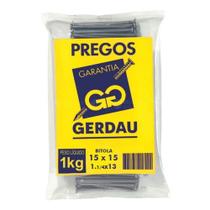 Prego 15x15 1.1/4x13 Com Cabeça 1kg - Gerdau Prego 15x15 1.1/4x13 Com Cabeça 1kg - Gerdau