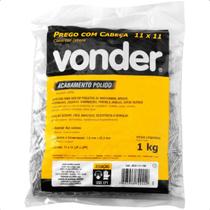 Prego com Cabeça 11 x 11 (1 x 16") Polido 1 Kg Vonder Prego com Cabeça 11 x 11 (1 x 16") Polido 1 Kg Vonder