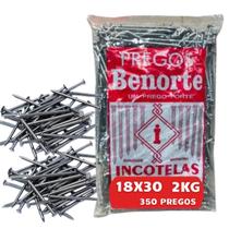 Prego Com Cabeça Chata Polido 18x30 2kg 350Un 7cm Construção Prego Com Cabeça Chata Polido 18x30 2kg 350Un 7cm Construção