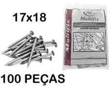 Prego de Aço Temperado Niquelado 17 x 18 C/C Pacote 100 peças - Multifix