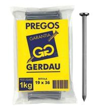 Prego gerdau c/c 1kg - 19 x 36