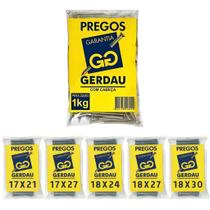 Prego Gerdau Com Cabeça 1Kg 17x21-17x27-18x24-18x27-18x30