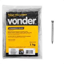 Prego sem Cabeça 8 x 8 Polido 1 Kg Vonder Prego sem Cabeça 8 x 8 Polido 1 Kg Vonder