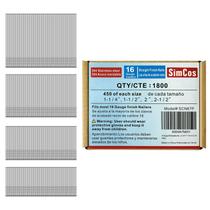 Pregos de Acabamento SimCos 16 Gauge em Aço Inoxidável 304 Sortidos Pregos de Acabamento SimCos 16 Gauge em Aço Inoxidável 304 Sortidos