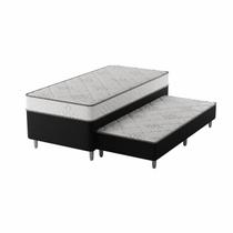 Premier Cama Box Unibox com Cama Aux 0,88x1,88x0,63 Montreal Preto/Cinza Premier Cama Box Unibox com Cama Aux 0,88x1,88x0,63 Montreal Preto/Cinza