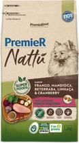 Premier nattú cães adultos raças pequenas frango, mandioca, beterraba, linhaça & cranberry 1kg