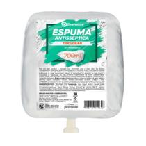 Premisse Sabonete Espuma Antisséptico Com Triclosan Refil 700ml Para Dispenser Limpeza Mãos PH Fisiológico Antisséptica Limpa Bactérias Fungos