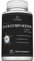 Premium Black Cumin Seed Oil Softgels 1.000mg de óleo de semente preta por porção Non GMO Cold Pressed Nigella Sativa Inclui Timoquinona & Omega's - 90 Softgels