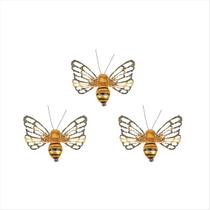 Prendedor Abelha Luxuosa Dourada Enfeite de Natal 3 Unidades 10Cm Prendedor Abelha Luxuosa Dourada Enfeite de Natal 3 Unidades 10Cm