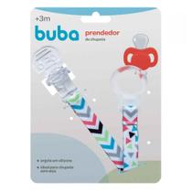 Prendedor Chupeta Buba C/Argola Silicone +3m Fem/Preto 08558