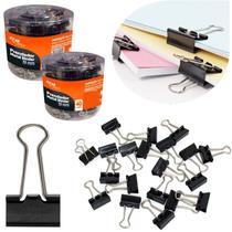 Prendedor Clips De Papel Grampo Presilha Binder 19mm Com 80un Prendedor Clips De Papel Grampo Presilha Binder 19mm Com 80un
