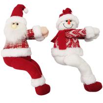 Prendedor Cortina Natalino Papai Noel Ou Boneco De Neve tiras autocolantes Listras Vm 37X20Cm - RIO MASTER