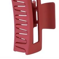Prendedor de Cabelo de Plástico Retangular Fosco Vermelho - Tuli