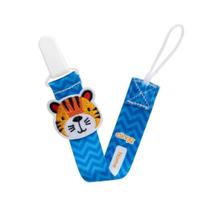 Prendedor de Chupeta Azul Tigre Unissex Clingo Bebê