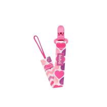 Prendedor de Chupeta Buba com Estampa de Coração Rosa Prendedor de Chupeta Buba com Estampa de Coração Rosa