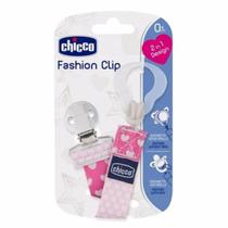 Prendedor de Chupeta Chicco Fashion Clip Rosa Dupla Face