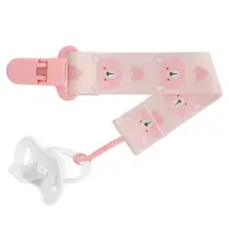 Prendedor De Chupeta Clipe C/ Trava Ursinho Rosa 14494 Buba
