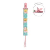 Prendedor de Chupeta Fecho com Trava Plástico Buba Girafa Rosa Prendedor de Chupeta Fecho com Trava Plástico Buba Girafa Rosa