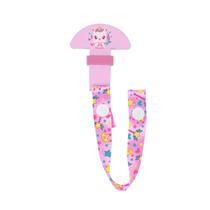 Prendedor de Chupeta para Bebê Rosa Menina C/ Fita Decorada Tamanho PP Unicórnio BabyGo