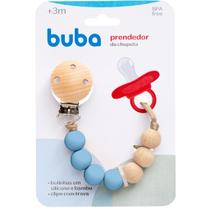 Prendedor De Chupeta Silicone E Bambu Azul 15645 - Buba