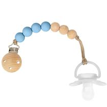 Prendedor de chupeta silicone e bambu