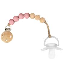 Prendedor de chupeta silicone e bambu