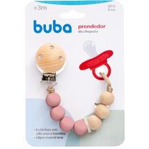 Prendedor De Chupeta Silicone E Bambu Rosa 15646 - Buba Prendedor De Chupeta Silicone E Bambu Rosa 15646 - Buba
