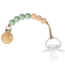 Prendedor De Chupeta Silicone E Bambu Verde - Buba