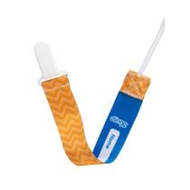 Prendedor de Chupeta Tigre Estampado Laranja Azul