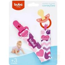 Prendedor de Chupeta Universal Coração Rosa - Buba Prendedor de Chupeta Universal Coração Rosa - Buba