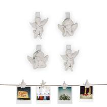 Prendedor de Fotos Mini Anjos Branco - 4 unidades Prendedor de Fotos Mini Anjos Branco - 4 unidades