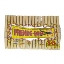 Prendedor de Madeira 36 Pcs - Prende-Bem