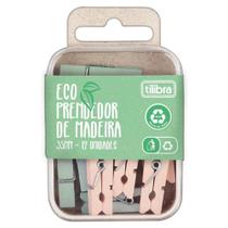 Prendedor De Madeira Eco 35mm - 12 Unidades Tilibra