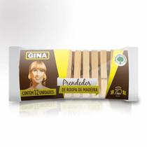 Prendedor de Madeira GINA para Roupa com 12 UN. Varal Decoração Artesanato Pregador Prendedores