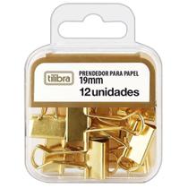 Prendedor de Papel 19mm Dourado Tilibra 12 Unidades Prendedor de Papel 19mm Dourado Tilibra 12 Unidades