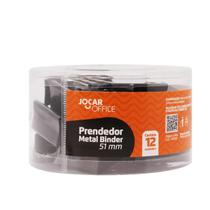 Prendedor de papel 51mm preto com 12 unidades - leonora