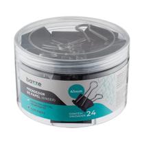 Prendedor De Papel Bazze Binder 41Mm Preto
