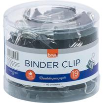 Prendedor de Papel Binder 19MM Preto POTE-40 Prendedor de Papel Binder 19MM Preto POTE-40